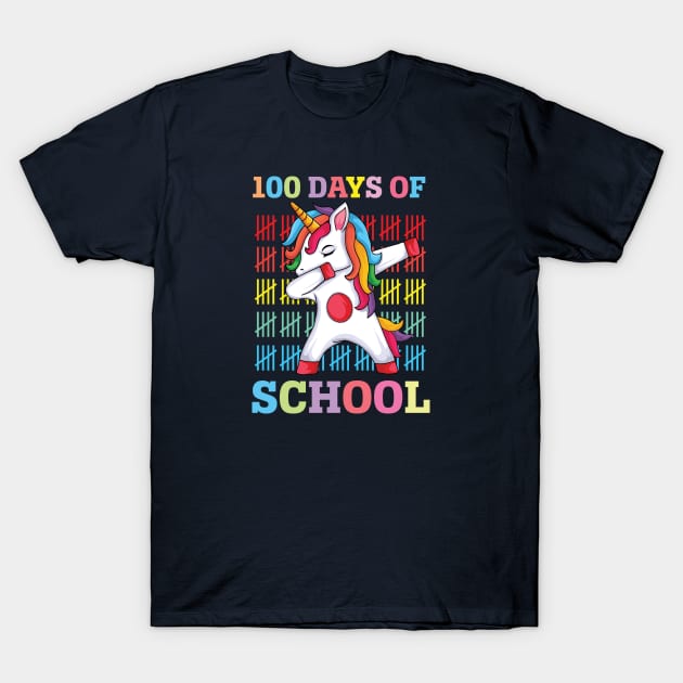 100 Days of School - Fantastic Unicorn Student T-Shirt by Pop Cult Store